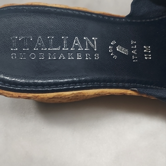 Italian Shoemaker Summer Vacation Blue Slide Wedge/Sandals Size 11M - Picture 7 of 8